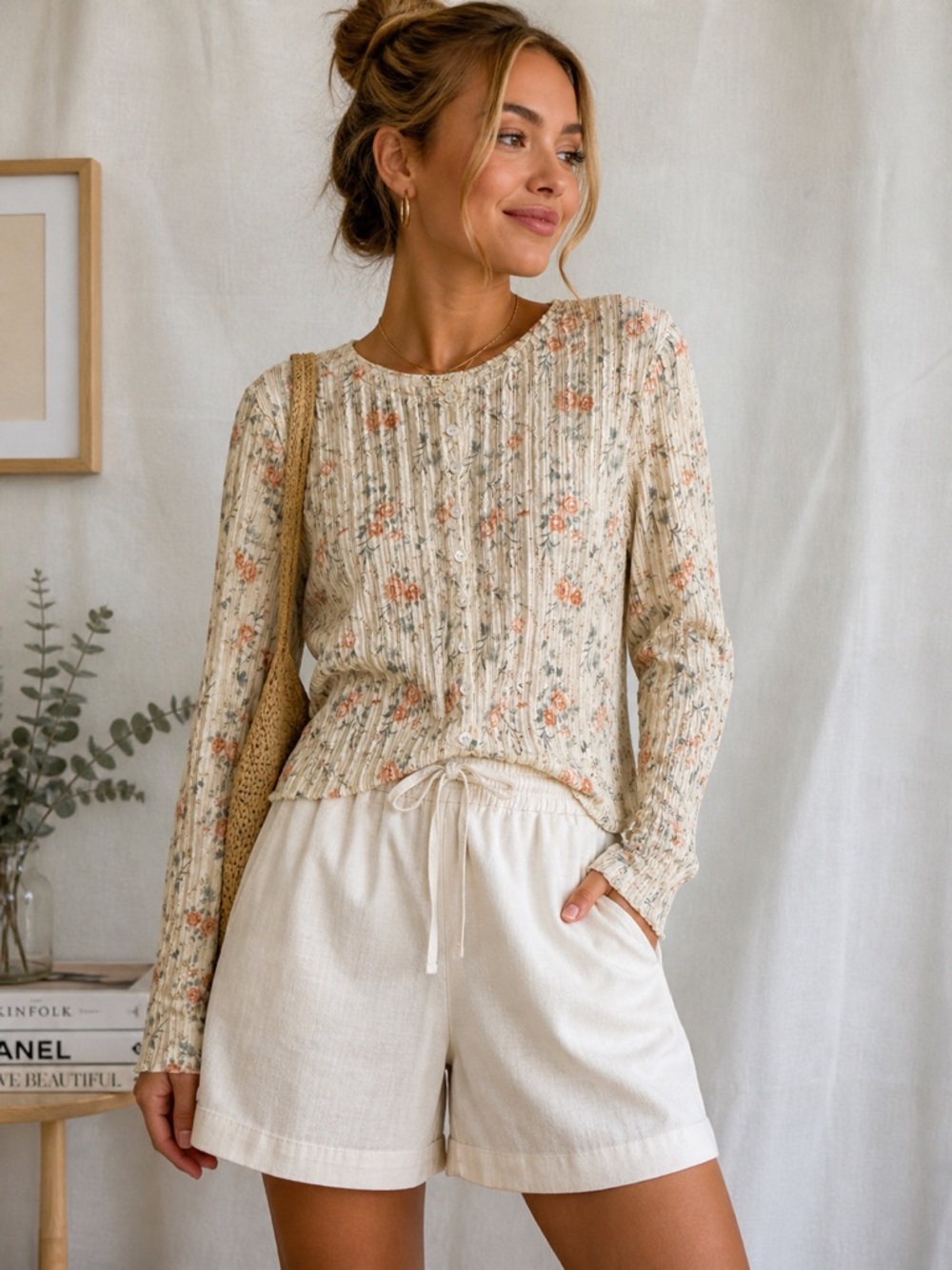 Baevely Floral Ribbed Long Sleeve Top
Size Medium 🌸